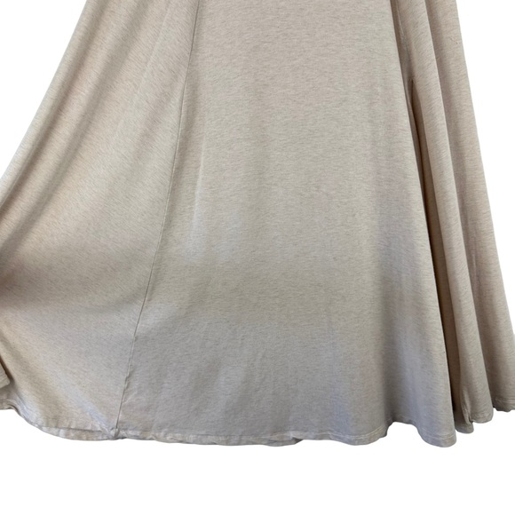 Wilfred Aritzia Small Cream Oatmeal Jersey Knit Front Slit Midi Skirt Basic S - Picture 3 of 10